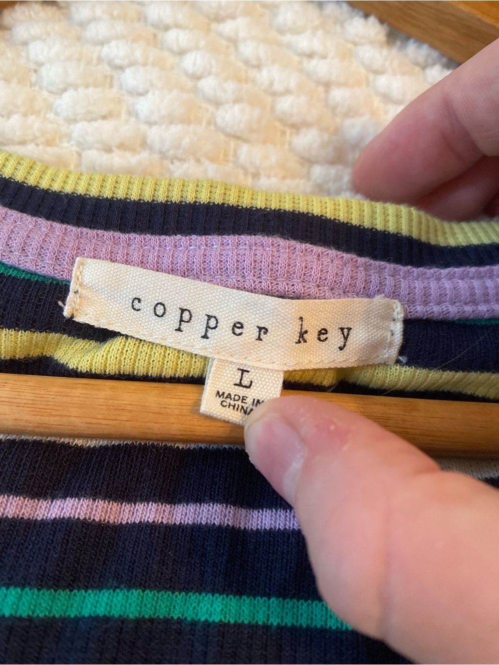 Copper Key Striped Ribbed Top Size Large - Picture 3 of 4